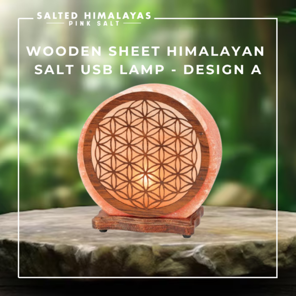 Wooden Sheet Salt USB Lamp - Design A